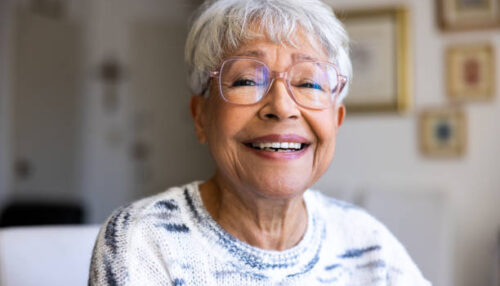 A beautiful multiracial senior woman
